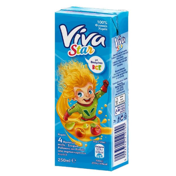 100% Φυσικός Χυμός Viva Star Φυσικοί Χυμοί