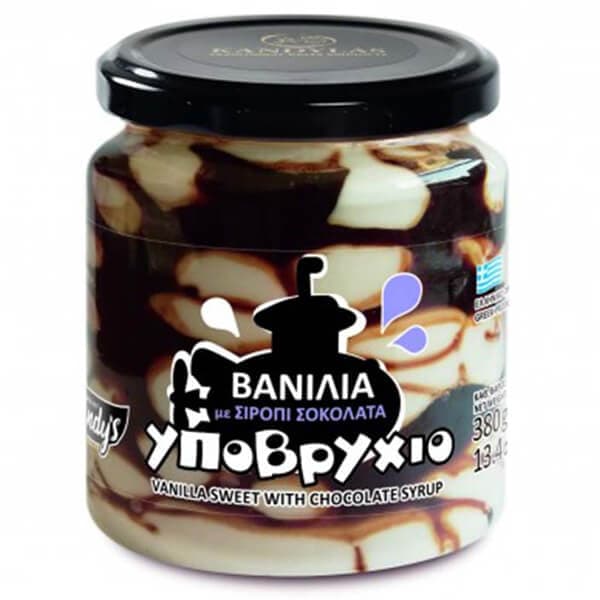 Βανίλια Με Σιρόπι Σοκολάτα Κανδύλας Γλυκά Κουταλιού