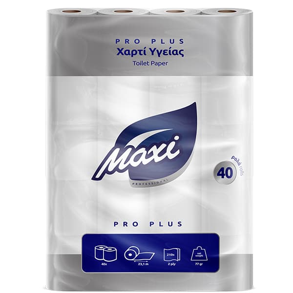 Χαρτί Υγείας 2φυλλο 77gr Maxi 40 Ρολά 3010055 Χαρτιά Υγείας