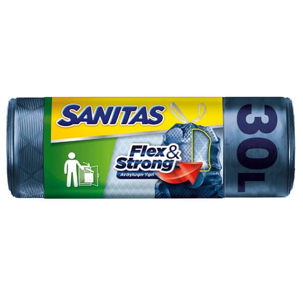 Σακούλα Απορριμμάτων Flex Μπλε Sanitas Σακούλες Απορριμμάτων