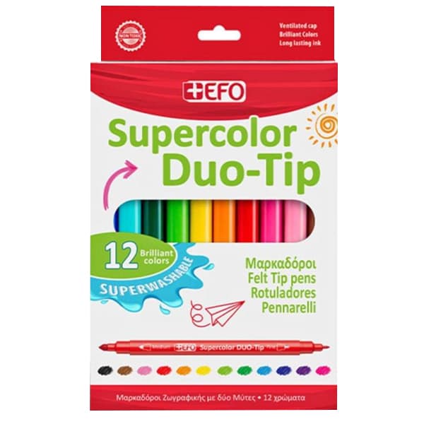 Μαρκαδόροι Supercolor Duo-Tip +Efo Σχολικά Είδη