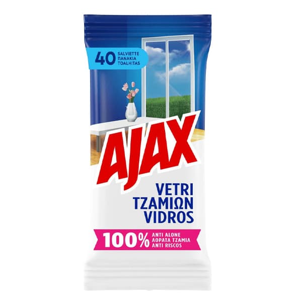 Υγρά Πανάκια Για Τζάμια Ajax Μαντηλάκια Καθαρισμού