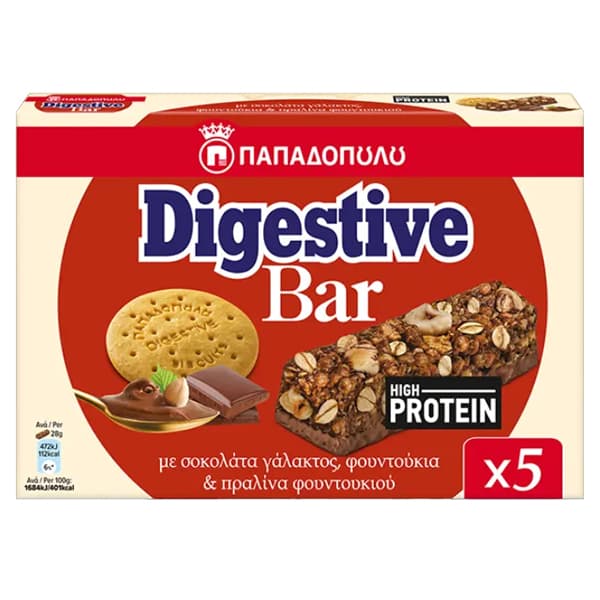 Digestive Bars Πρωτεΐνης Παπαδοπούλου Μπάρες Δημητριακών
