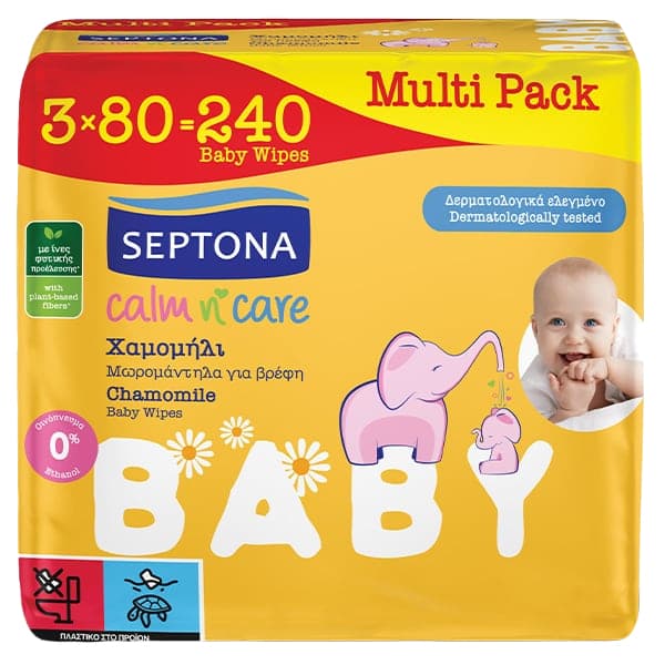 Μωρομάντηλα Calm N' Care Χαμομήλι Septona Μωρομάντηλα