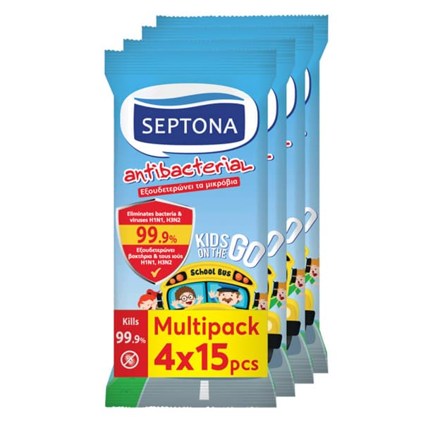 Υγρά Μαντηλάκια Septona Kids Μαντηλάκια Καθαρισμού Χεριών