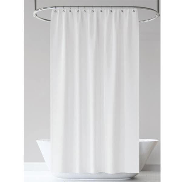 Κουρτίνα Μπάνιου Diana 180x200 100% Polyester Λευκό Κουρτίνες Μπάνιου