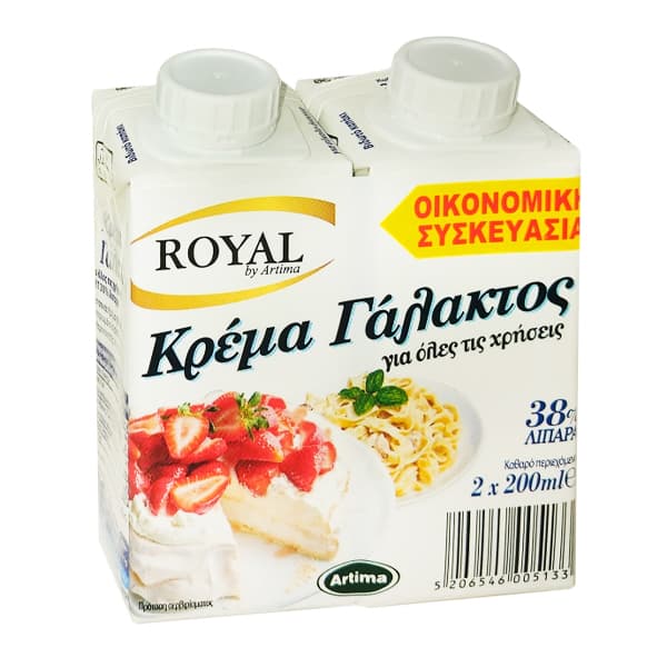 Κρέμα Γάλακτος Royal 36% 2x200ml 10.1.270 Κρέμα Γάλακτος