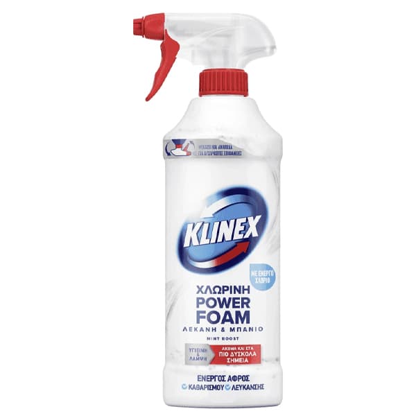 Spray Power Foam Με Χλώριο Klinex Λεκάνη και Μπάνιο