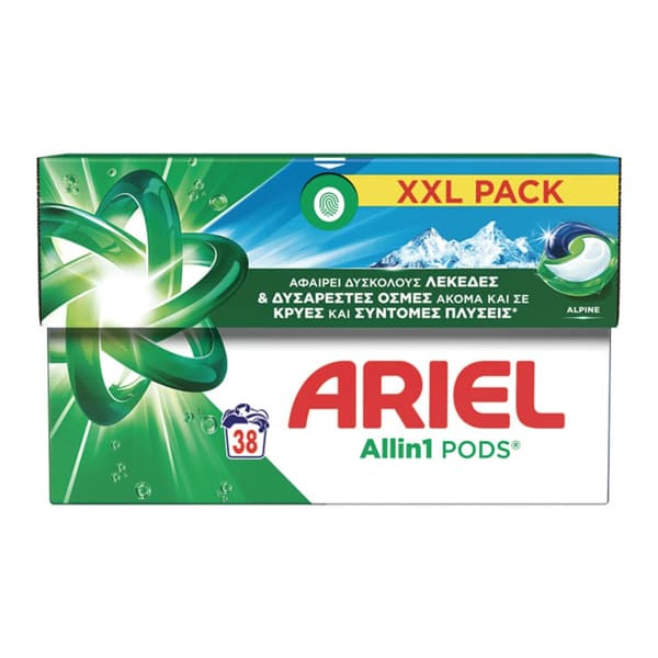 Ariel Pods All In 1 38 Τεμάχια Απορρυπαντικό Πλυντηρίου