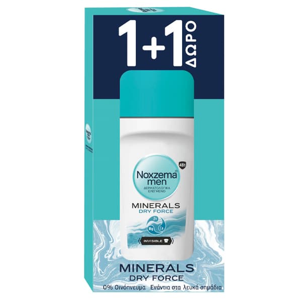 Roll-on Minerals Dry Force Noxzema Αποσμητικό Σώματος Roll On