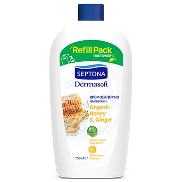 Κρεμοσάπουνο Septona Dermasoft Honey And Ginger 750ml Κρεμοσάπουνο