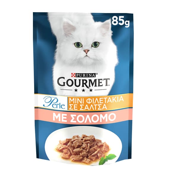Γατοτροφή Gourmet Perle Σολομός Φιλετάκια Σολομού