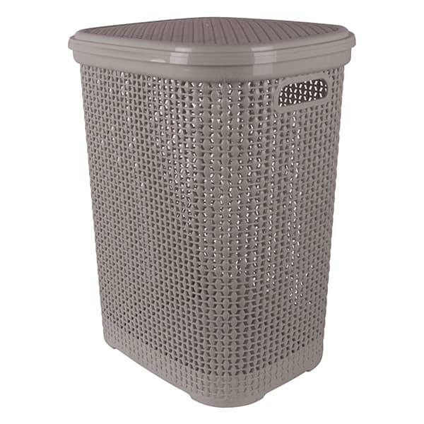 Πλαστικό Καλάθι Απλύτων Rattan Μπεζ Καλάθι Απλύτων