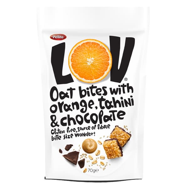 Lov Oat Bites Πορτοκάλι Ταχίνι Σοκολάτα Pellito 70gr Μπάρες Δημητριακών