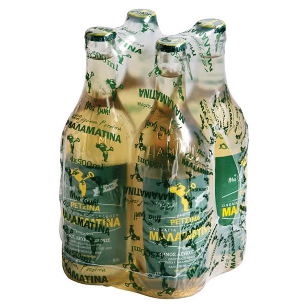 Ρετσίνα Μαλαματίνα 4x500ml Επιστρεφόμενη Φιάλη Περιεχόμενο Ρετσίνα
