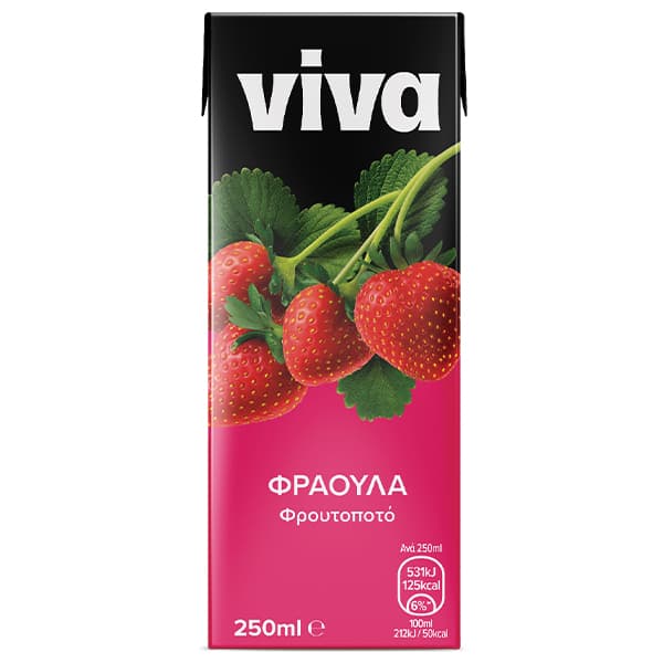 Φρουτόποτο Φράουλα Viva 250ml Φρουτόποτο