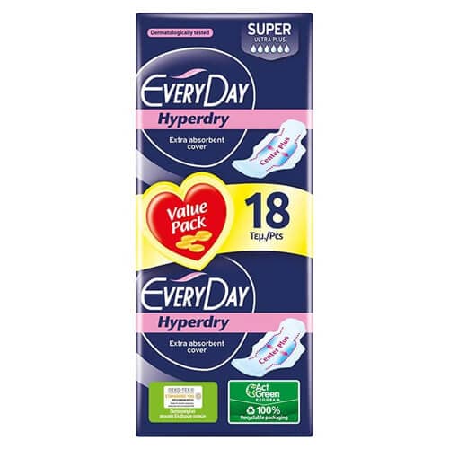 Σερβιέτες Everyday Hyperdry 18 Τεμάχια Σερβιέτες