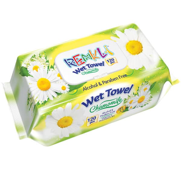 Μωρομάντηλα Renkli Με Καπάκι 120Τεμ. Chamomile Μωρομάντηλα