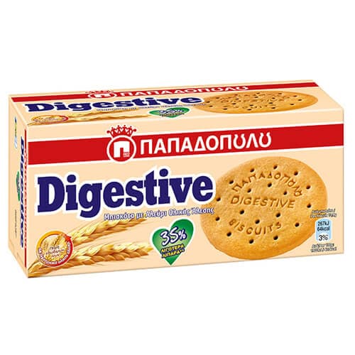 Digestive Παπαδοπούλου 250gr - 35% Λιγότερα Λιπαρά Μπισκότα