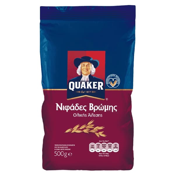 Νιφάδες Βρώμης Quaker 500gr Σακούλα Δημητριακά
