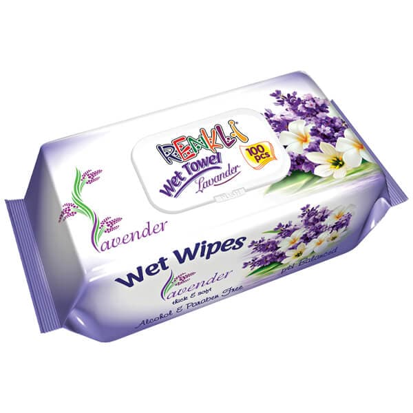 Μωρομάντηλα Με Καπάκι Renkli 100τεμ. Lavender Premium Series Μωρομάντηλα