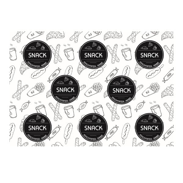 Ριζόχαρτο Τυπωμένο Snack 1 Χρώμα Ριζόχαρτο