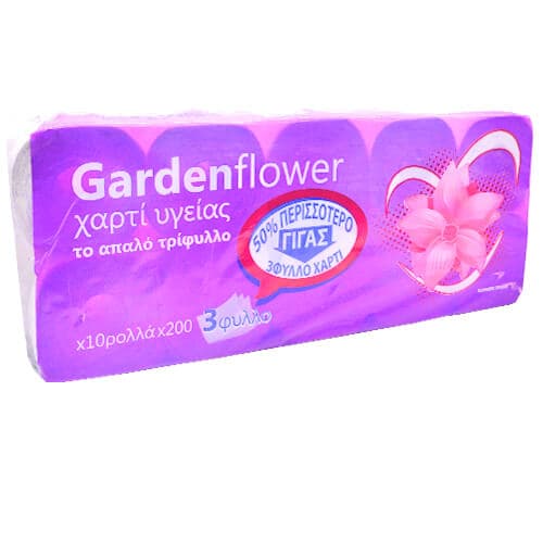 Χαρτί Υγείας Garden Flower 3φυλλο Μωβ