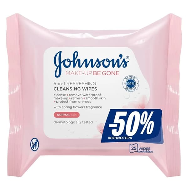 Μαντηλάκια Καθαρισμού Johnsons Normal Skin Καθαρισμός Προσώπου