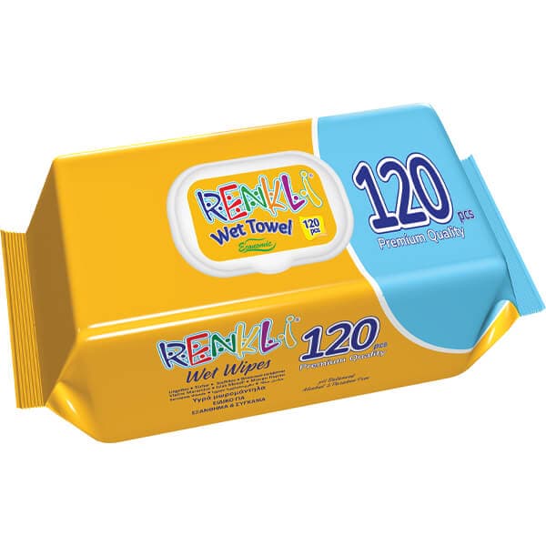 Μωρομάντηλα Renkli 120τεμ Με Καπάκι Premium Series Μωρομάντηλα