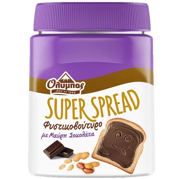 Φυστικοβούτυρο Μαύρη Σοκολάτα Όλυμπος Superspread Πραλίνα