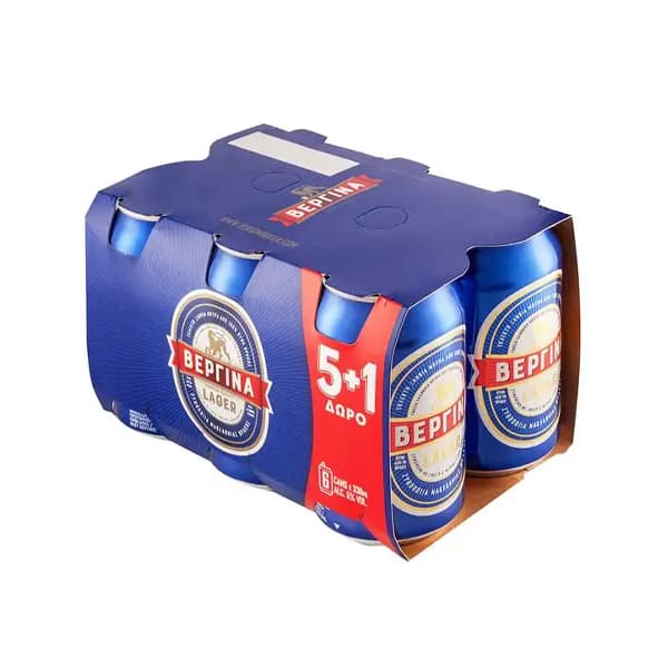 Μπύρα Lager Κουτί Βεργίνα 330ml 5+1 Δώρο Μπύρες