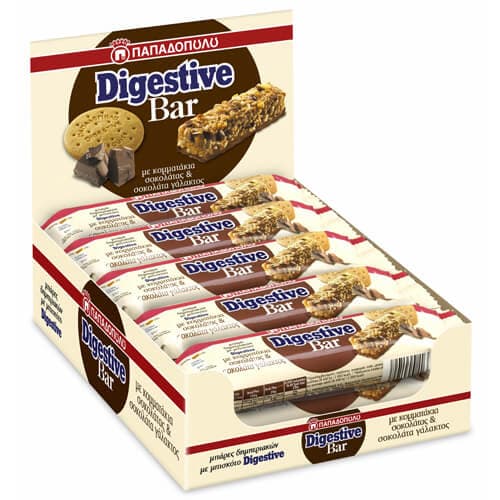 Digestive Bars Σοκολάτα Παπαδοπούλου Μπάρες Δημητριακών