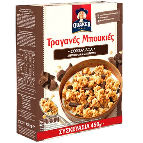 Τραγανές Μπουκιές Σοκολάτα Υγείας Quaker Δημητριακά