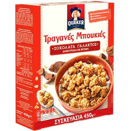 Quaker Τραγανές Μπουκιές Σοκολάτα Γάλακτος Δημητριακά