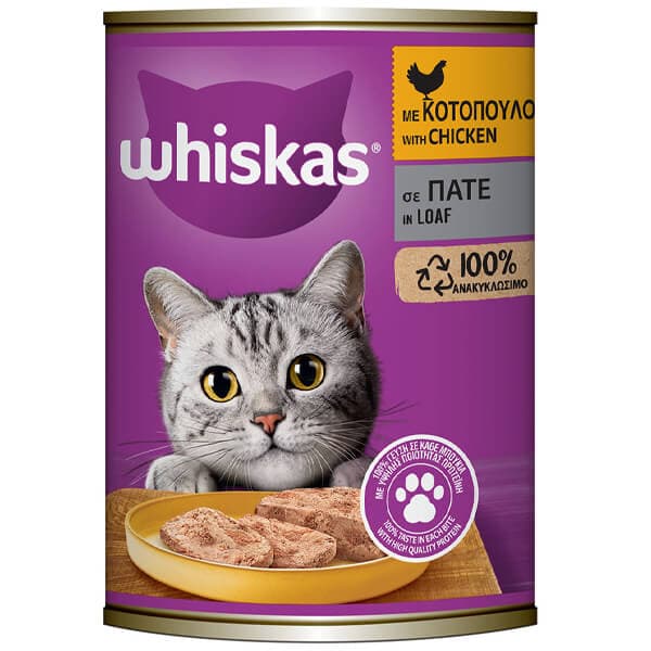Γατοτροφή Πατέ Whiskas Κοτόπουλο ΓΑΤΟΤΡΟΦΕΣ