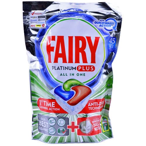Fairy Caps Platinum 45 Τεμάχια Κάψουλες Πλυντηρίου Πιάτων