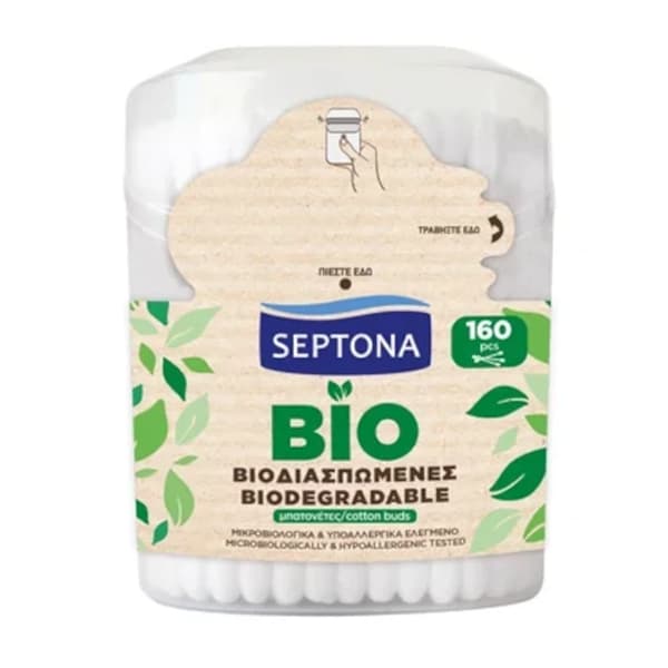 Ωτοκαθαριστές Βιοδιασπώμενοι Septona 160τεμ. Bazo Pop Up Μπατονέτες