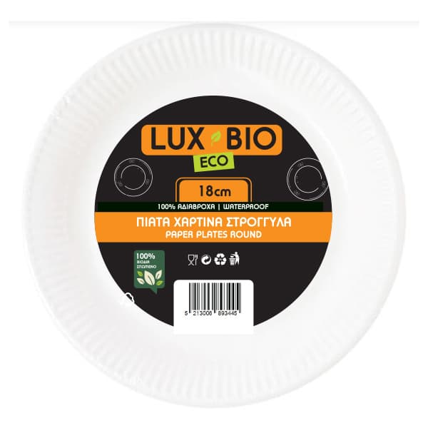 Πιάτα Χάρτινα Lux Bio Economy 20τεμ. Πιάτα Χάρτινα