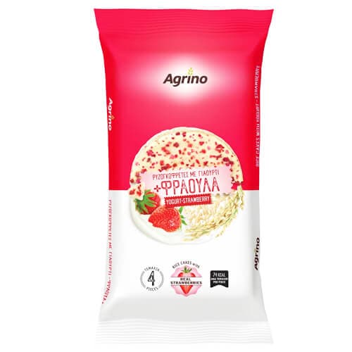 Ρυζογκοφρέτες Agrino Γιαούρτι Φράουλα Με Επικάλυψη