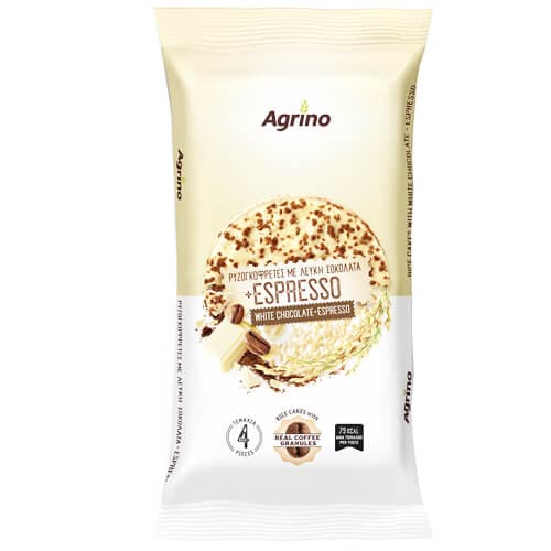 Ρυζογκοφρέτες Agrino Λευκή Σοκολάτα Espresso Ρυζογκοφρέτες