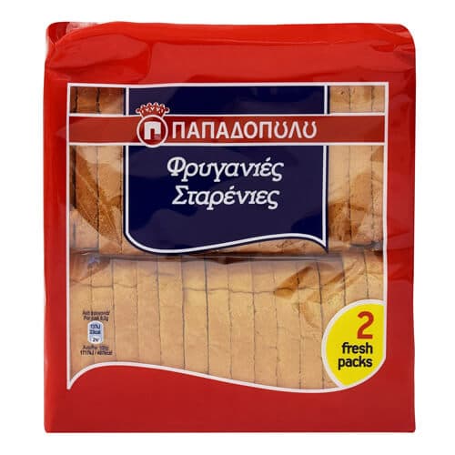 Φρυγανιές Σταρένιες Παπαδοπούλου 255gr Φρυγανιές
