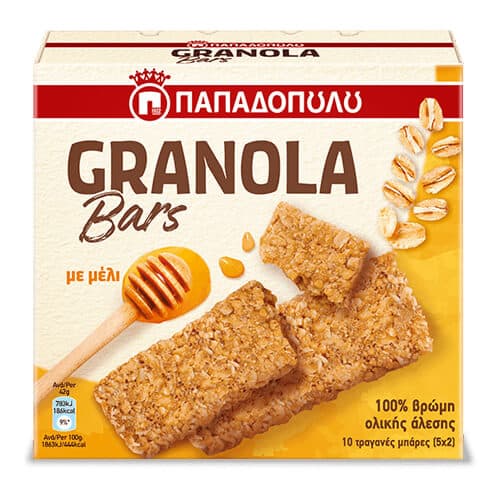 Granola Bars Μέλι Παπαδοπούλου Μπάρες Δημητριακών