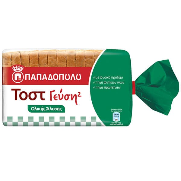 Τοστ Ολικής Αλέσεως Παπαδοπούλου Ψωμί Τοστ