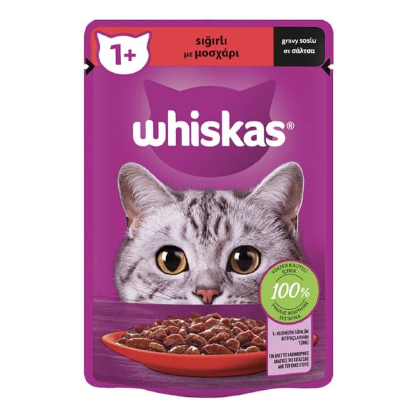Γατοτροφή Whiskas Pure Delight Μοσχάρι σε Σάλτσα
