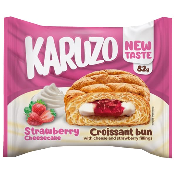 Κρουασάν Bun Cheesecake Φράουλα Karuzo Κρουασάν