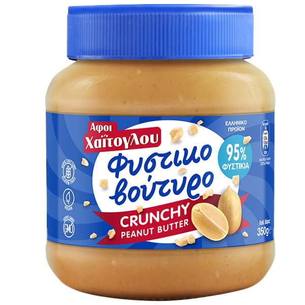 Φυστικοβούτυρο Χωρίς Γλουτένη Crunchy Χαΐτογλου Πραλίνες Φυστικοβούτυρα