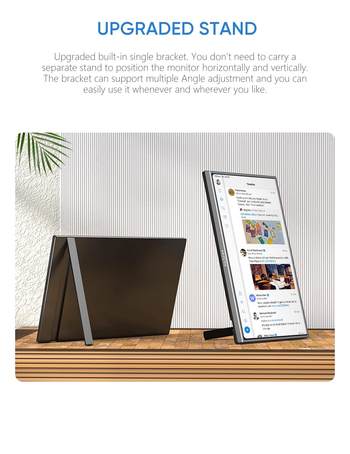 Arzopa Portable Laptop Monitor Black 1080P 17.3'' FHD IPS A1M