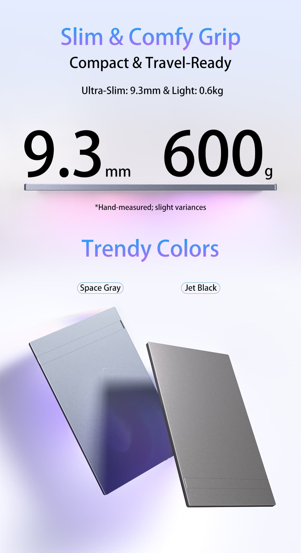 Arzopa Ultra-Thin Portable Monitor Grey 14” FHD 1080P A1S