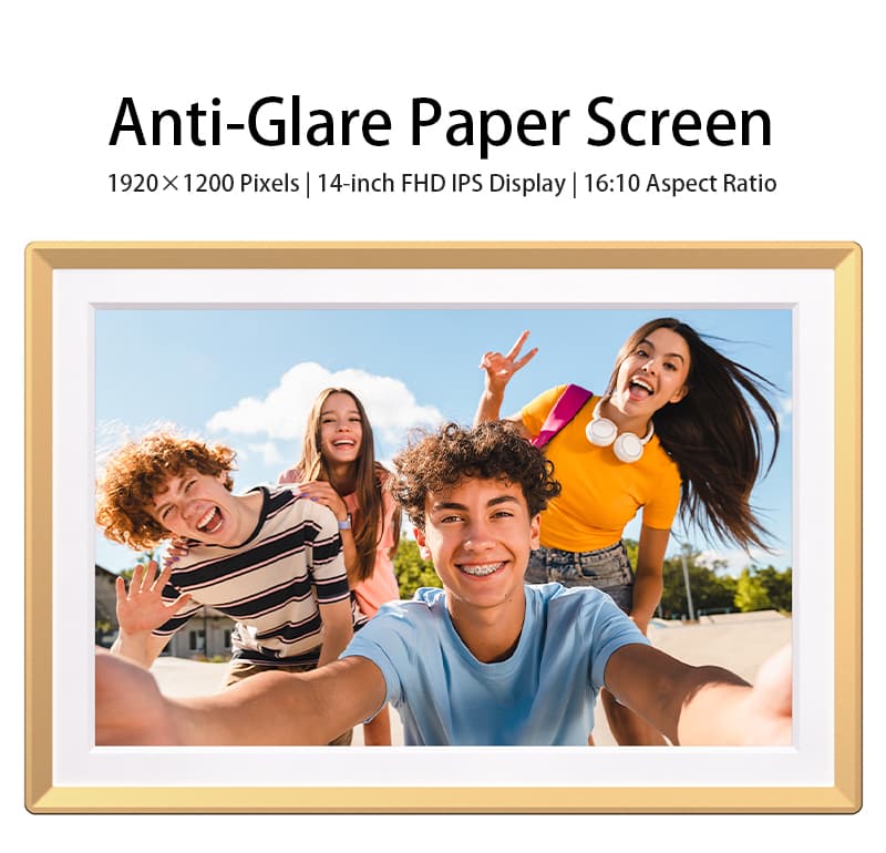 Arzopa Metal Digital Picture Frame Gold 14" D14