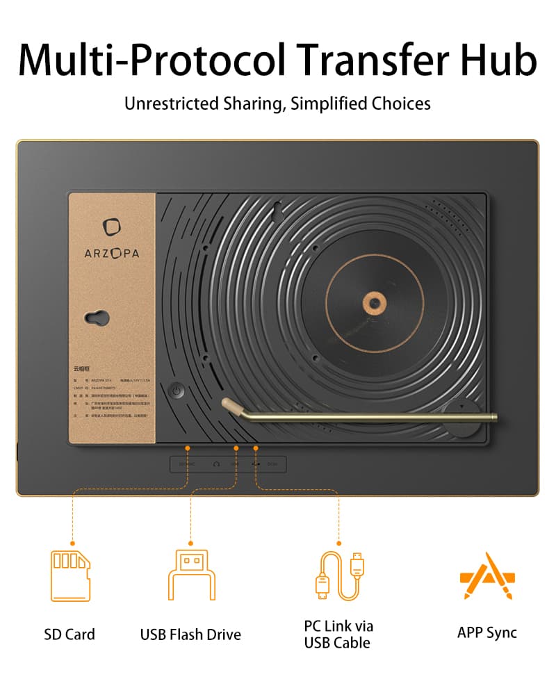 Arzopa Metal Digital Picture Frame Gold 14" D14